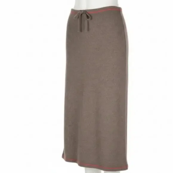 Ann Taylor Jersey Cotton Maxi Skirt Brown Size Medium Thick - Picture 2 of 7